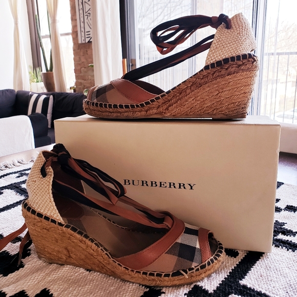 Burberry Espadrille Wedge Sandals - Picture 2 of 4